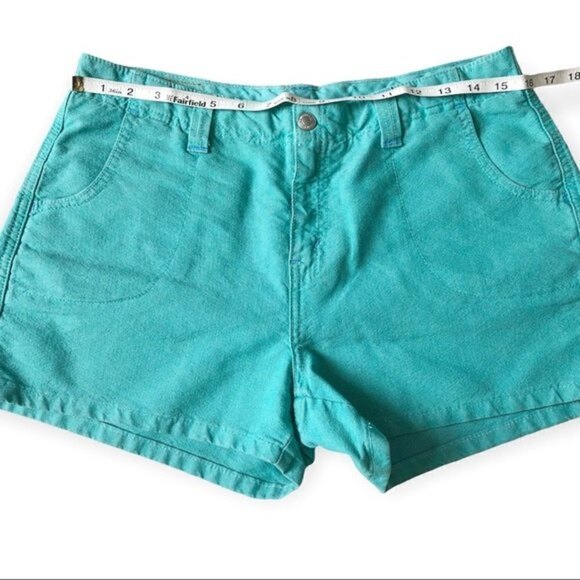 Levi’s Y2K Teal Shorts Colored Denim Jorts Short Shorts 3” Inseam Mid Rise M/8 - Picture 13 of 13